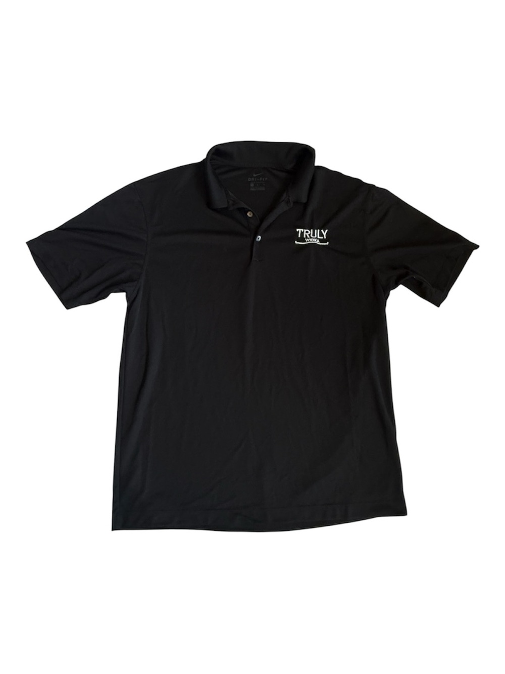 Nike Dri-FIT Mens Black Truly Vodka Logo Polo Shirt Medium Short Sleeve